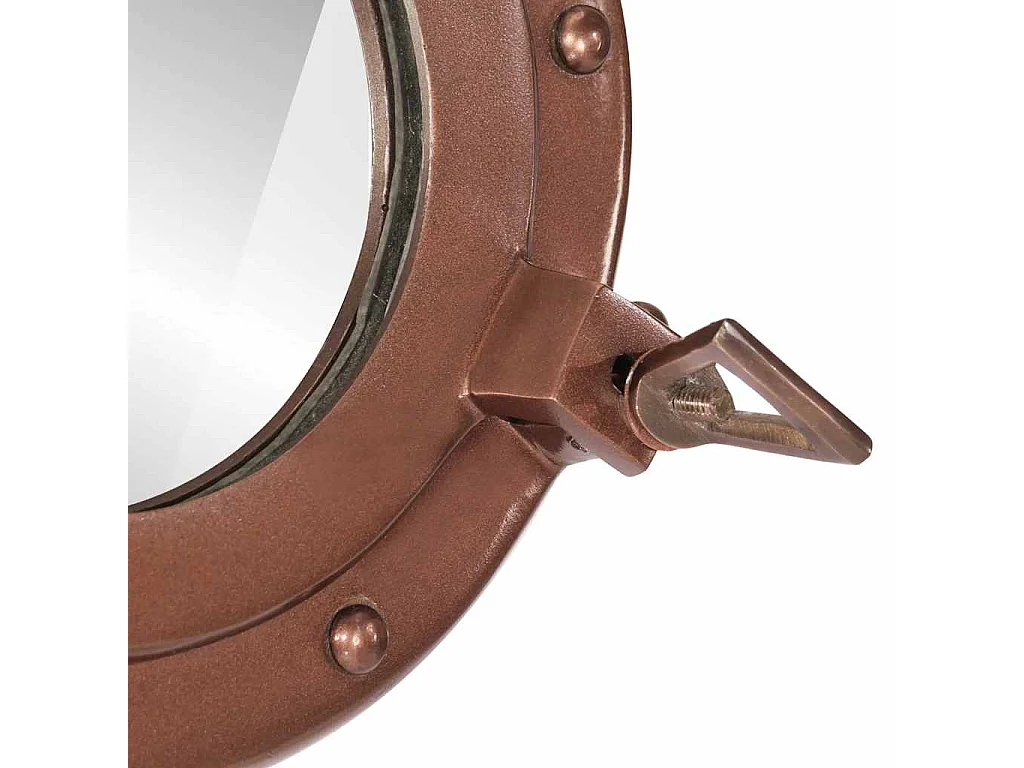 Miroir en forme de porthole mural Ø23 cm aluminium et verre