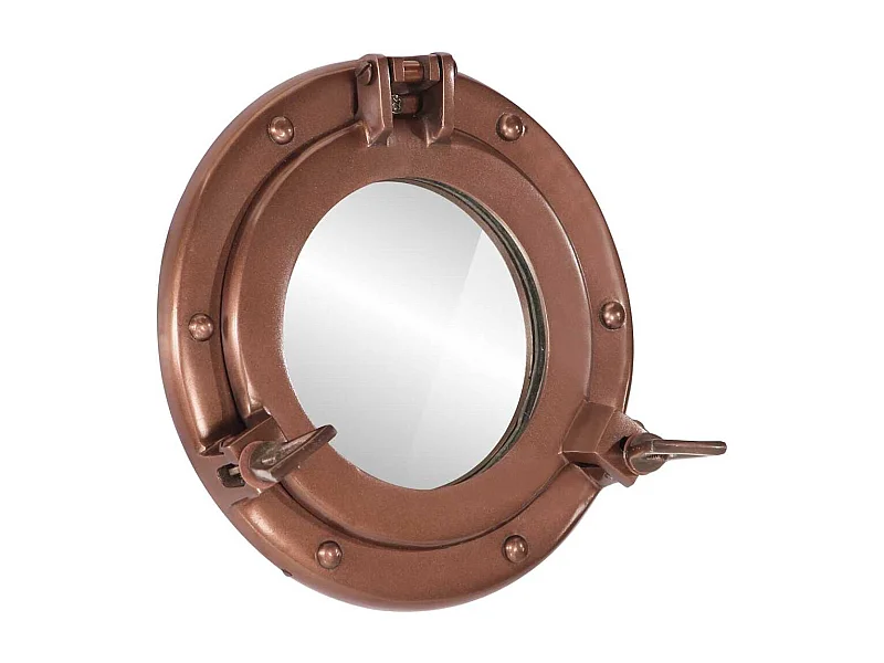 Patrijspoort wandspiegel Ø23 cm aluminium en glas