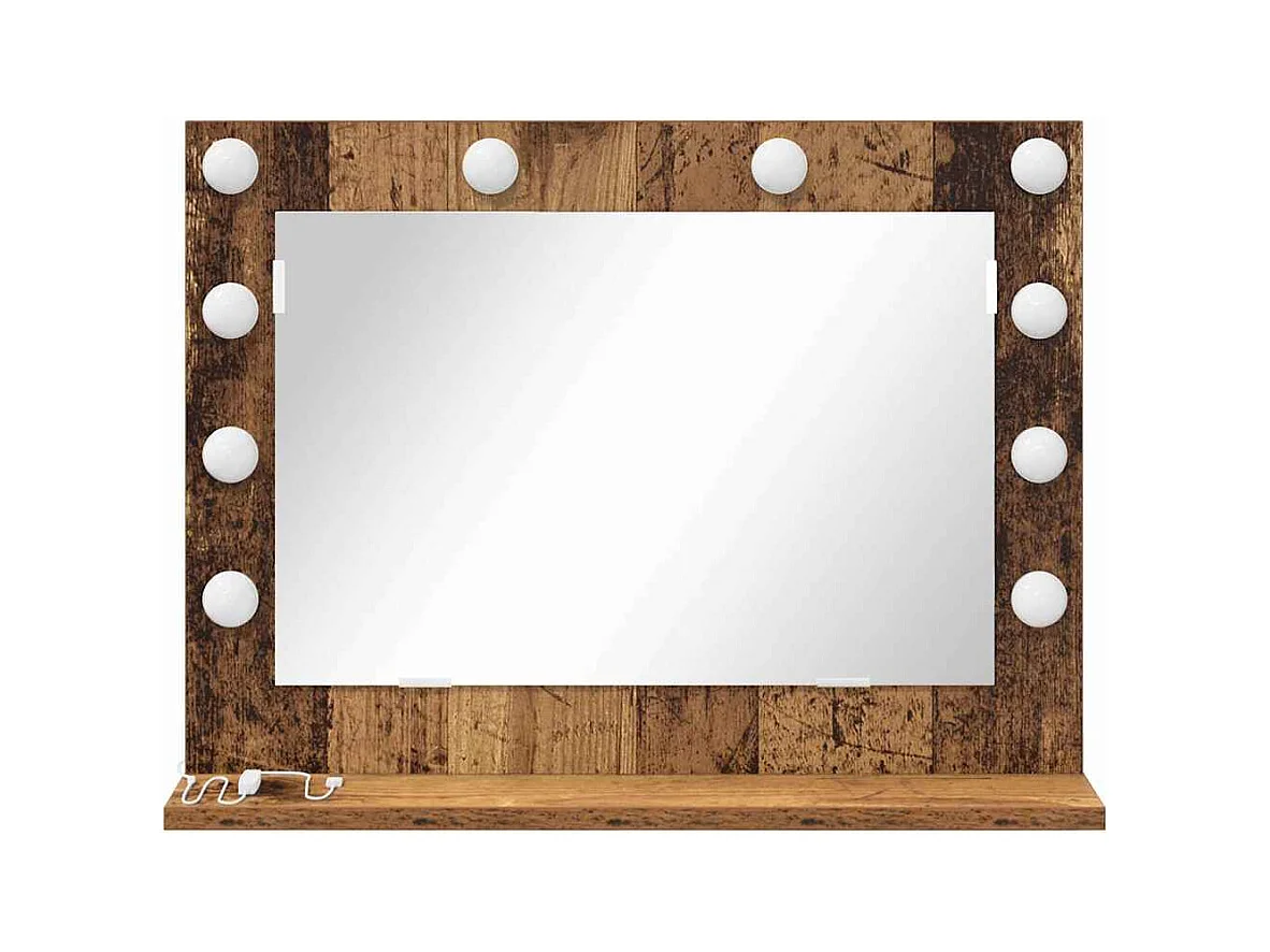 Kaptafelspiegel met spiegel Antiek hout 60 x 45 x 18 cm