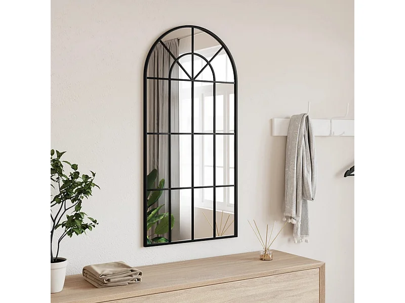 Espejo de pared negro 50x100 cm arco de hierro