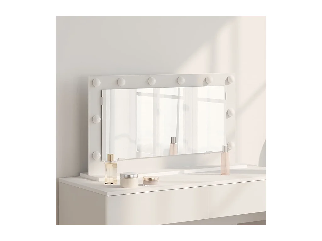 Miroir de vanité avec des lumières à LED Blanc 80 x 45 x 18 cm