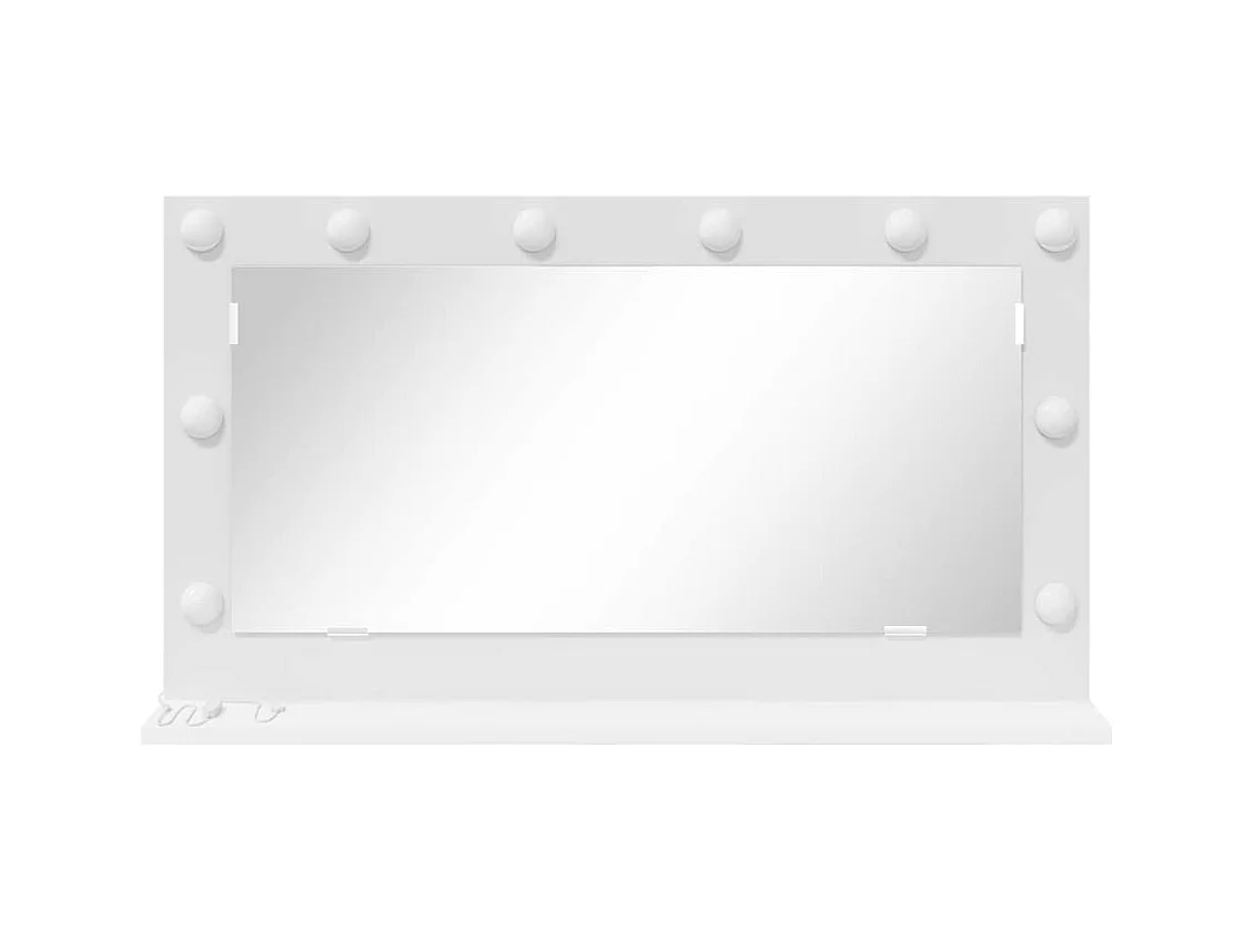 Miroir de vanité avec des lumières à LED Blanc 80 x 45 x 18 cm