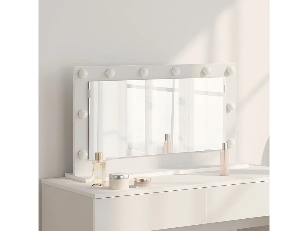 Miroir de vanité avec des lumières à LED Blanc 80 x 45 x 18 cm