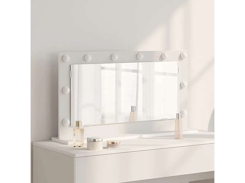 Miroir de vanité avec des lumières à LED Blanc 80 x 45 x 18 cm