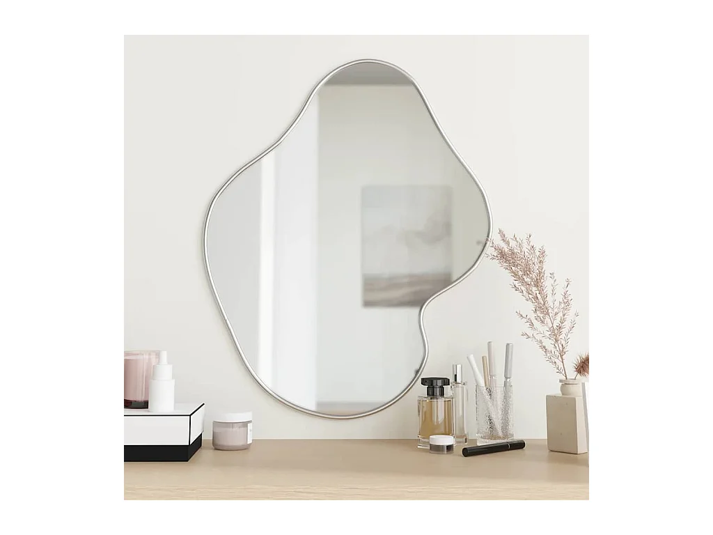 Zilveren wandspiegel 60x50 cm