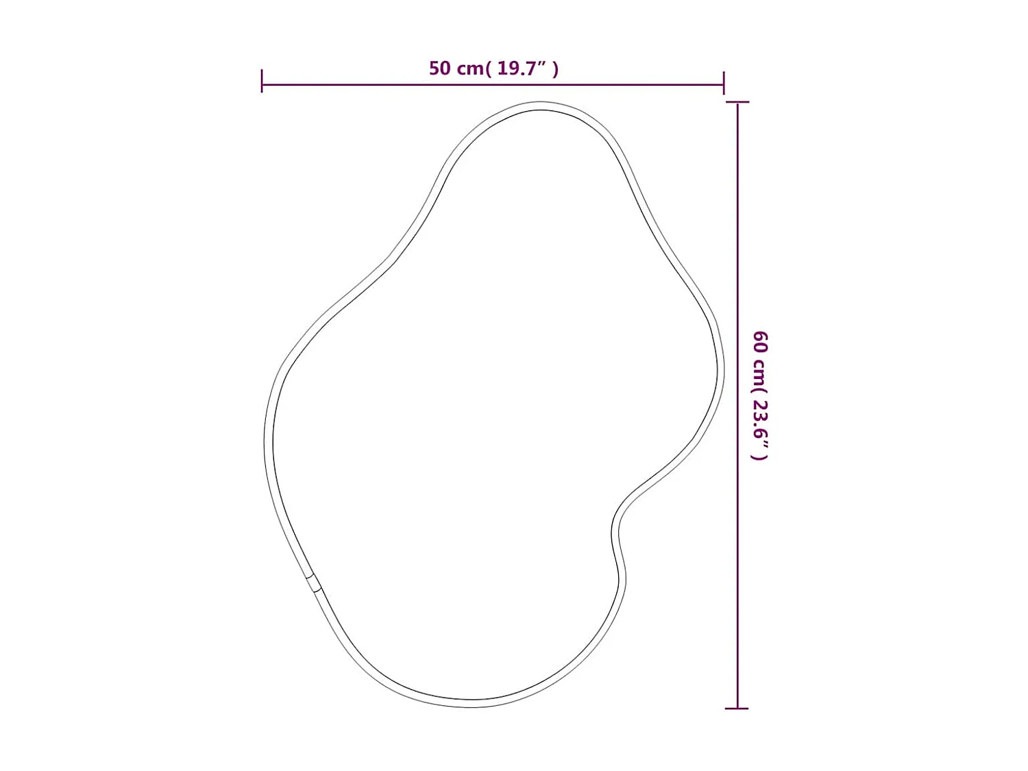 Specchio da parete argentato 60x50 cm