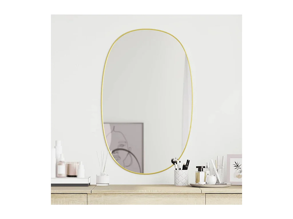 Specchio da parete dorato 80x50 cm