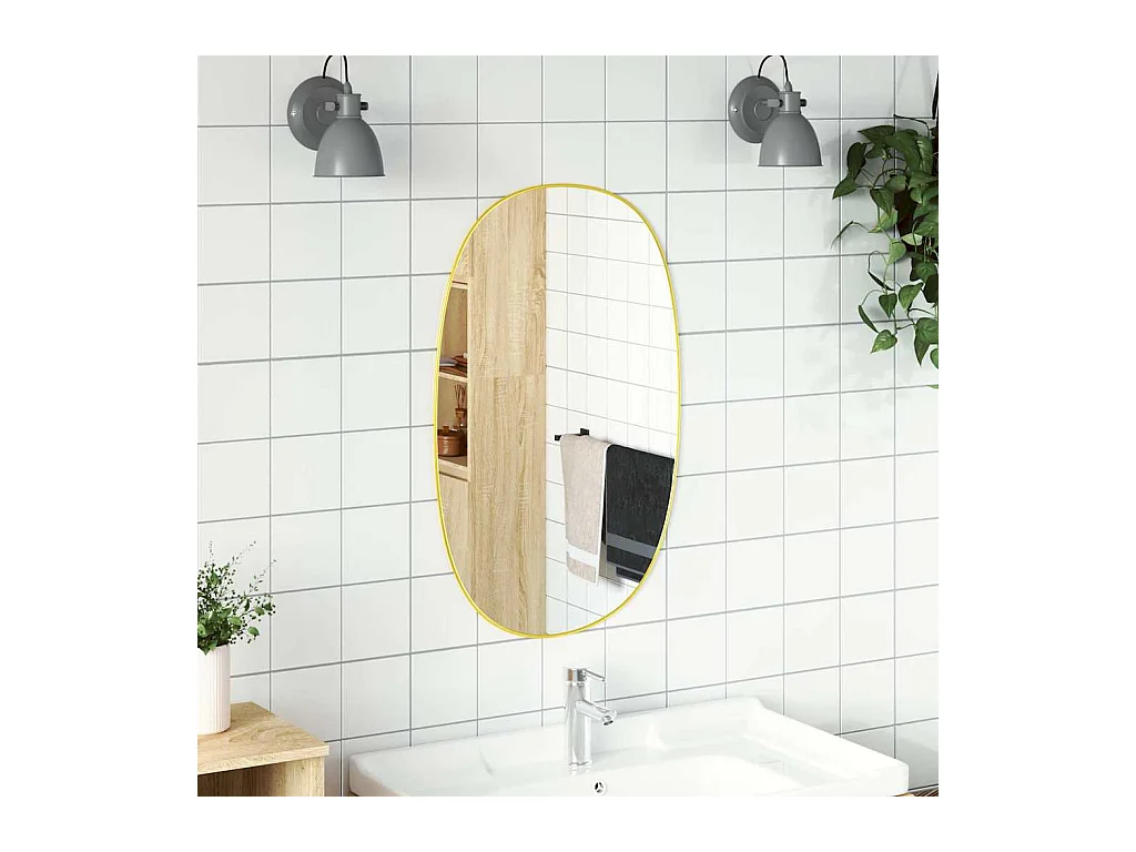 Specchio da parete dorato 80x50 cm