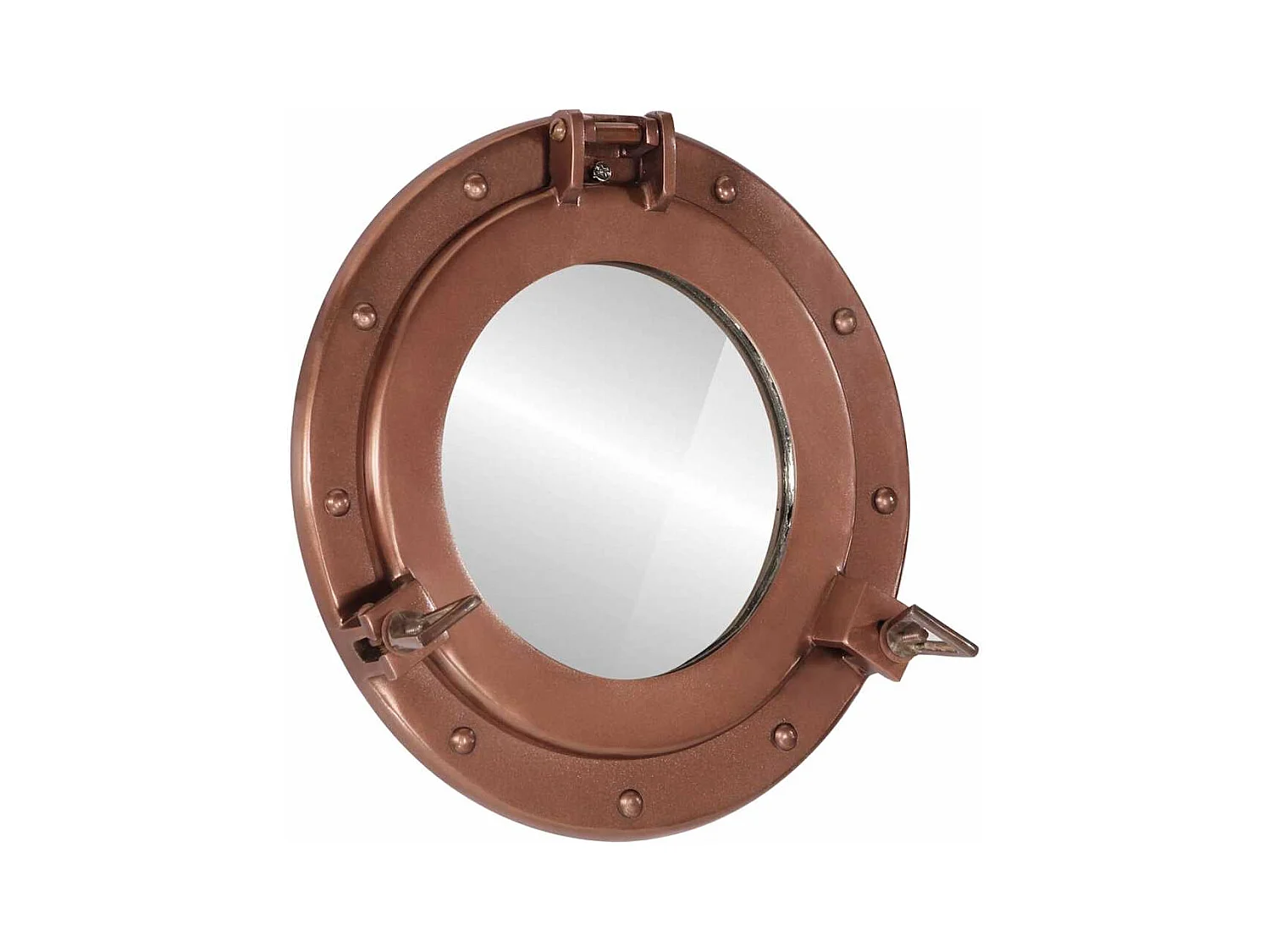 Miroir en forme de hublot mural Ø30 cm aluminium et verre