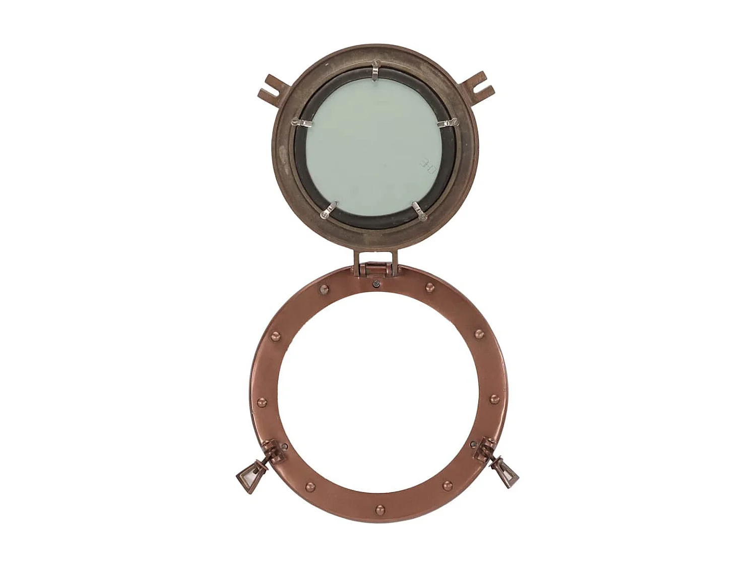 Miroir en forme de hublot mural Ø30 cm aluminium et verre