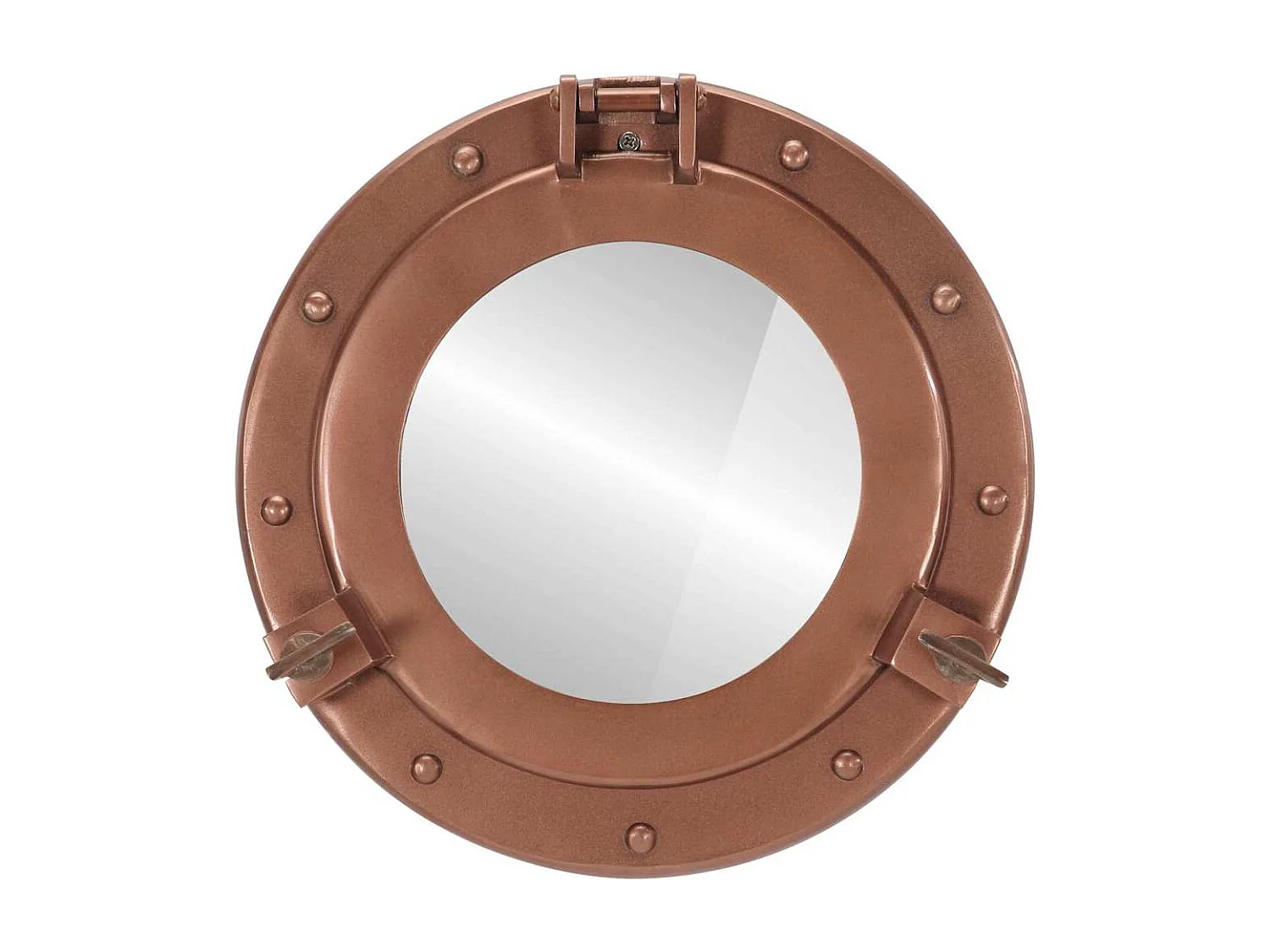 Miroir en forme de hublot mural Ø30 cm aluminium et verre