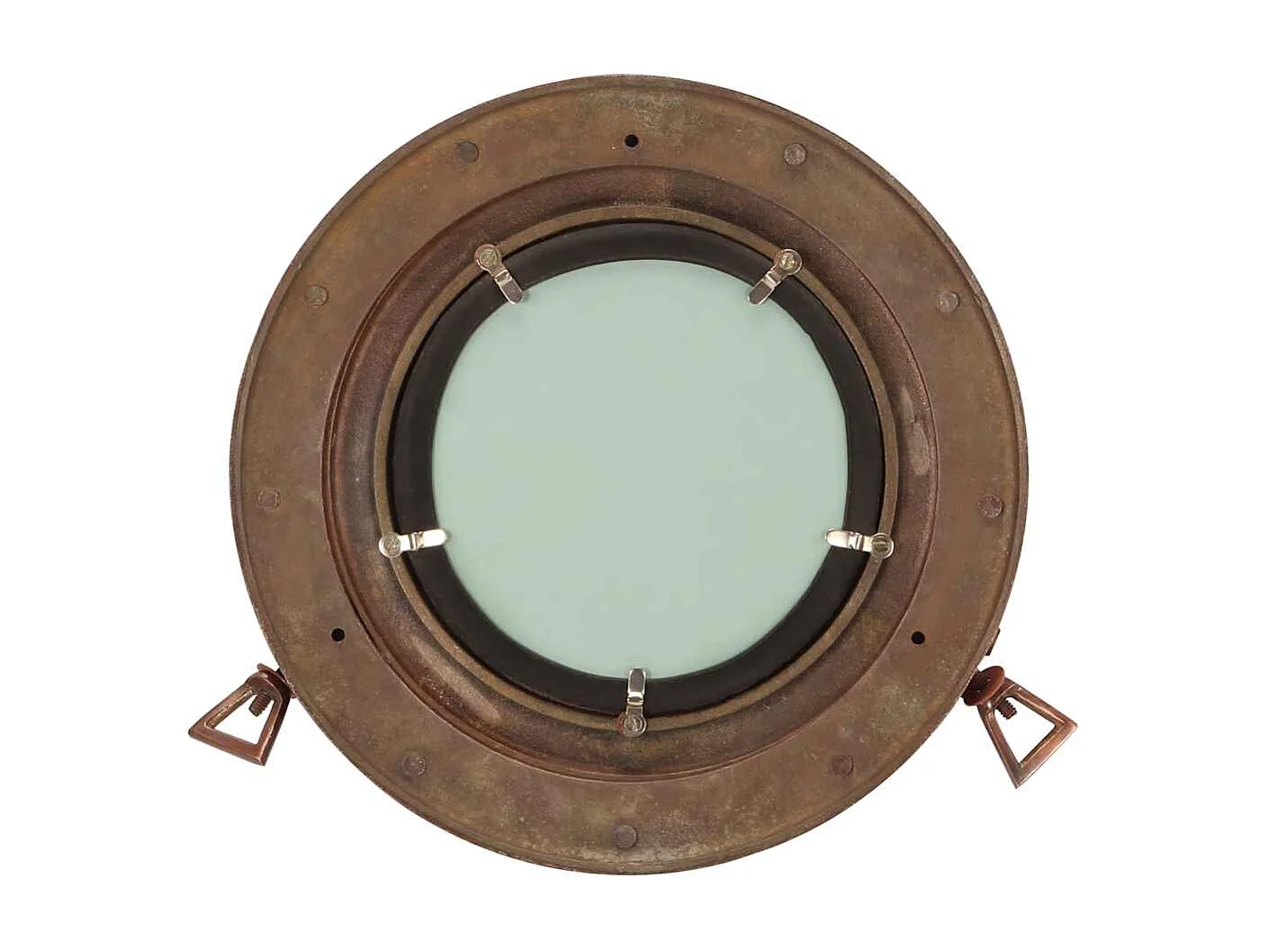 Miroir en forme de hublot mural Ø30 cm aluminium et verre