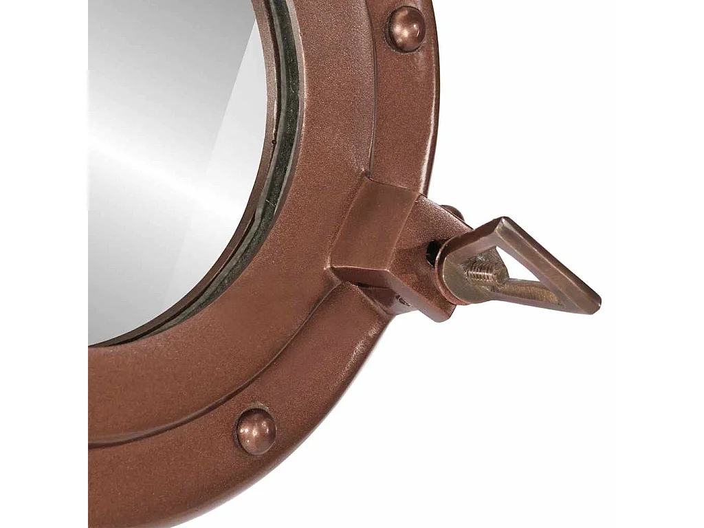 Miroir en forme de hublot mural Ø30 cm aluminium et verre