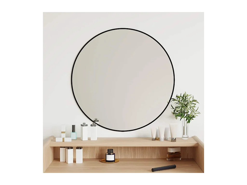 Specchio da parete nero Ø 60 cm Rotondo