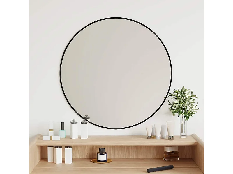Specchio da parete nero Ø 60 cm Rotondo