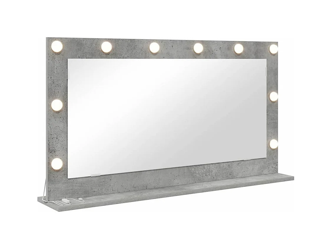 Miroir de vanité avec miroir Gris béton 100 x 55 x 18 cm