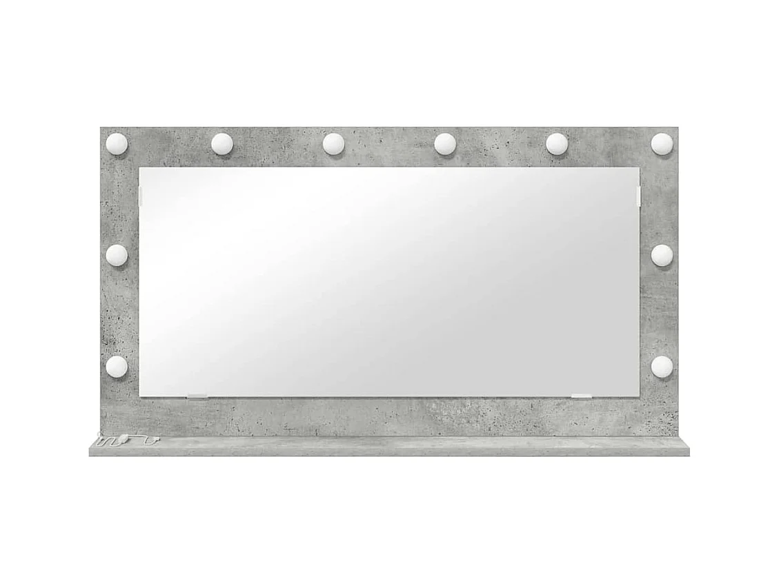 Miroir de vanité avec miroir Gris béton 100 x 55 x 18 cm