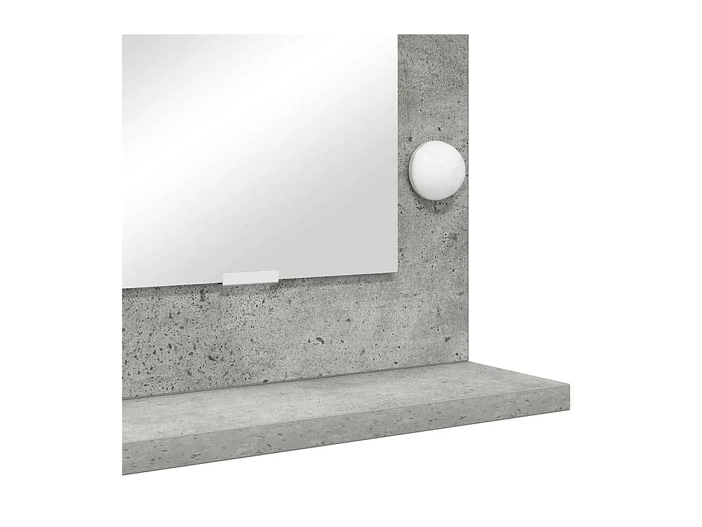 Miroir de vanité avec miroir Gris béton 100 x 55 x 18 cm