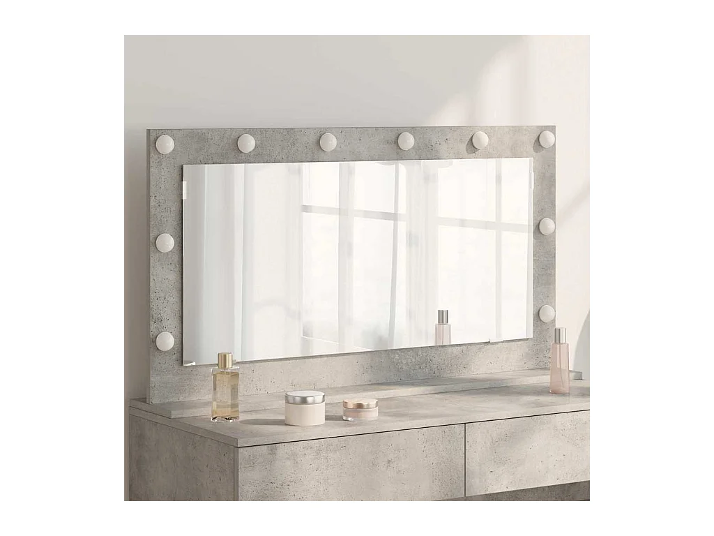 Miroir de vanité avec miroir Gris béton 100 x 55 x 18 cm
