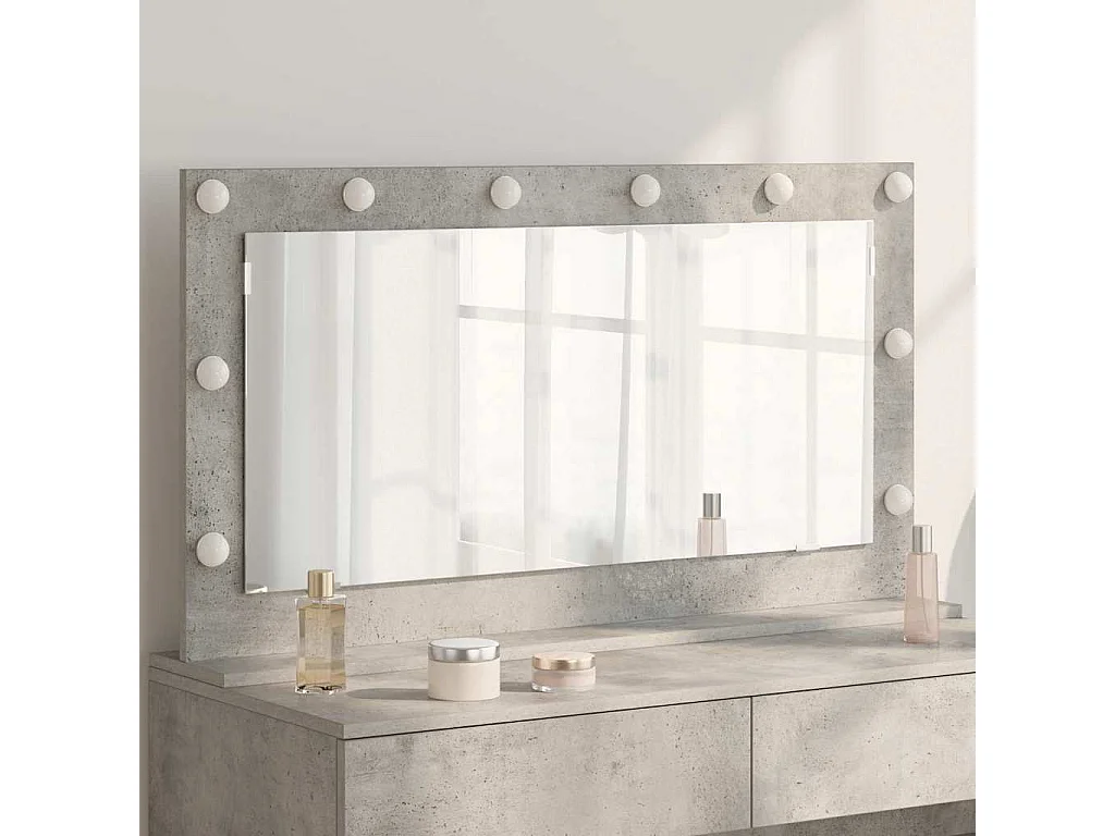 Miroir de vanité avec miroir Gris béton 100 x 55 x 18 cm
