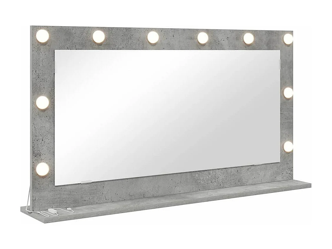 Miroir de vanité avec miroir Gris béton 100 x 55 x 18 cm
