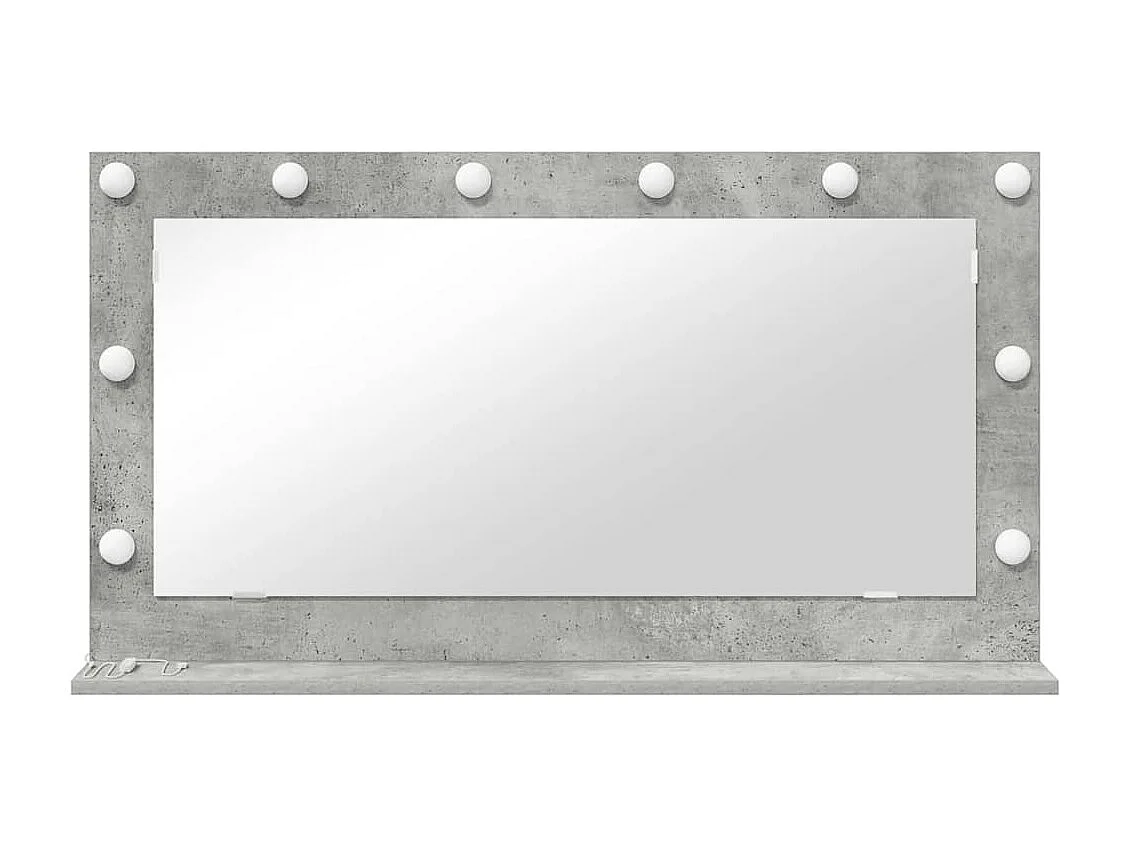 Miroir de vanité avec miroir Gris béton 100 x 55 x 18 cm