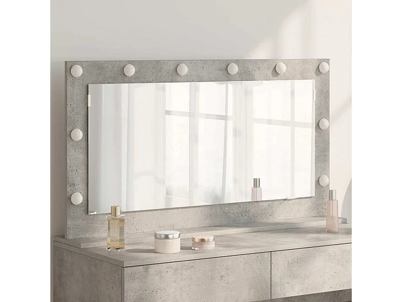 Miroir de vanité avec miroir Gris béton 100 x 55 x 18 cm