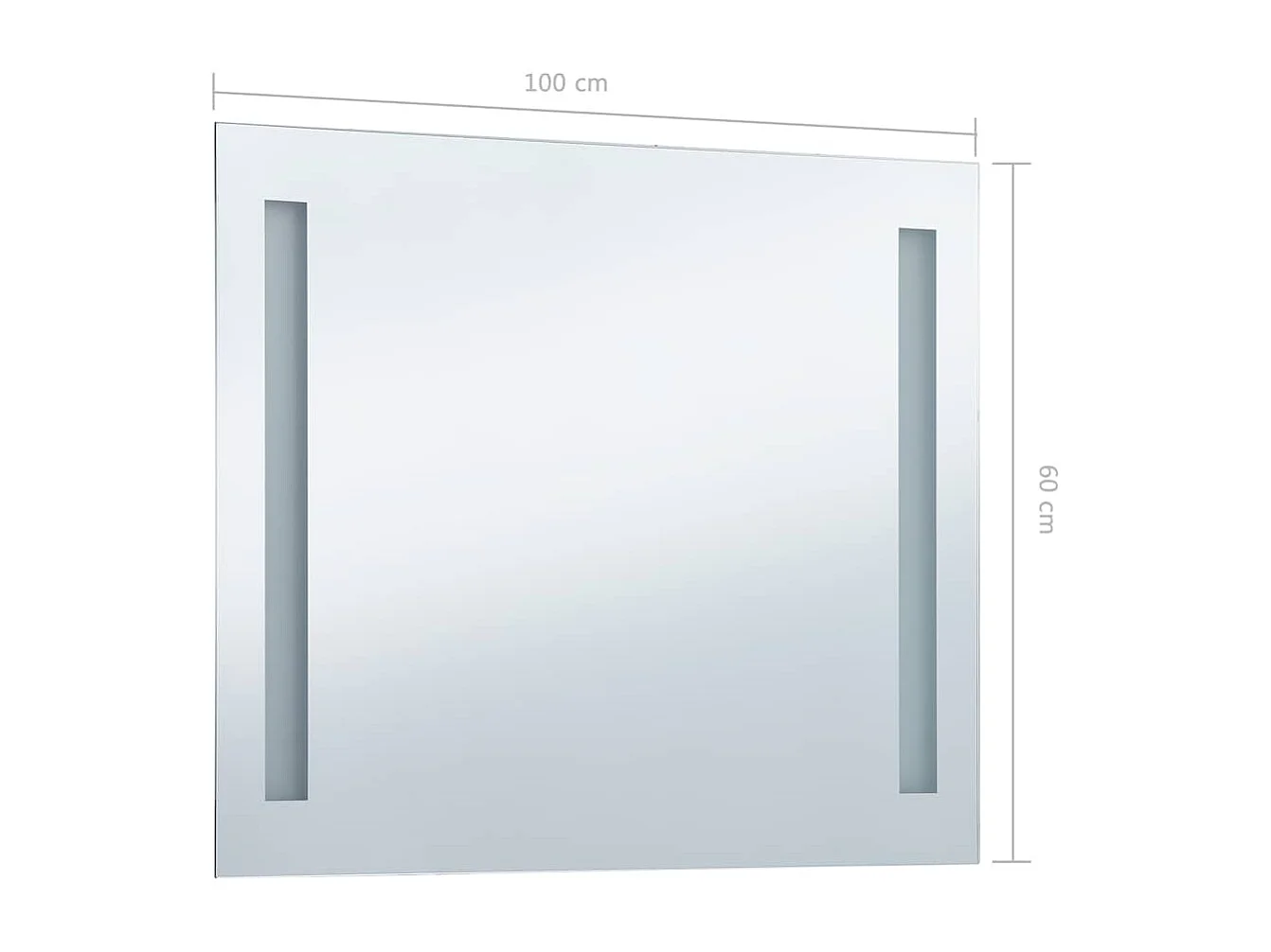 Espejo de pared LED para baño 100x60 cm