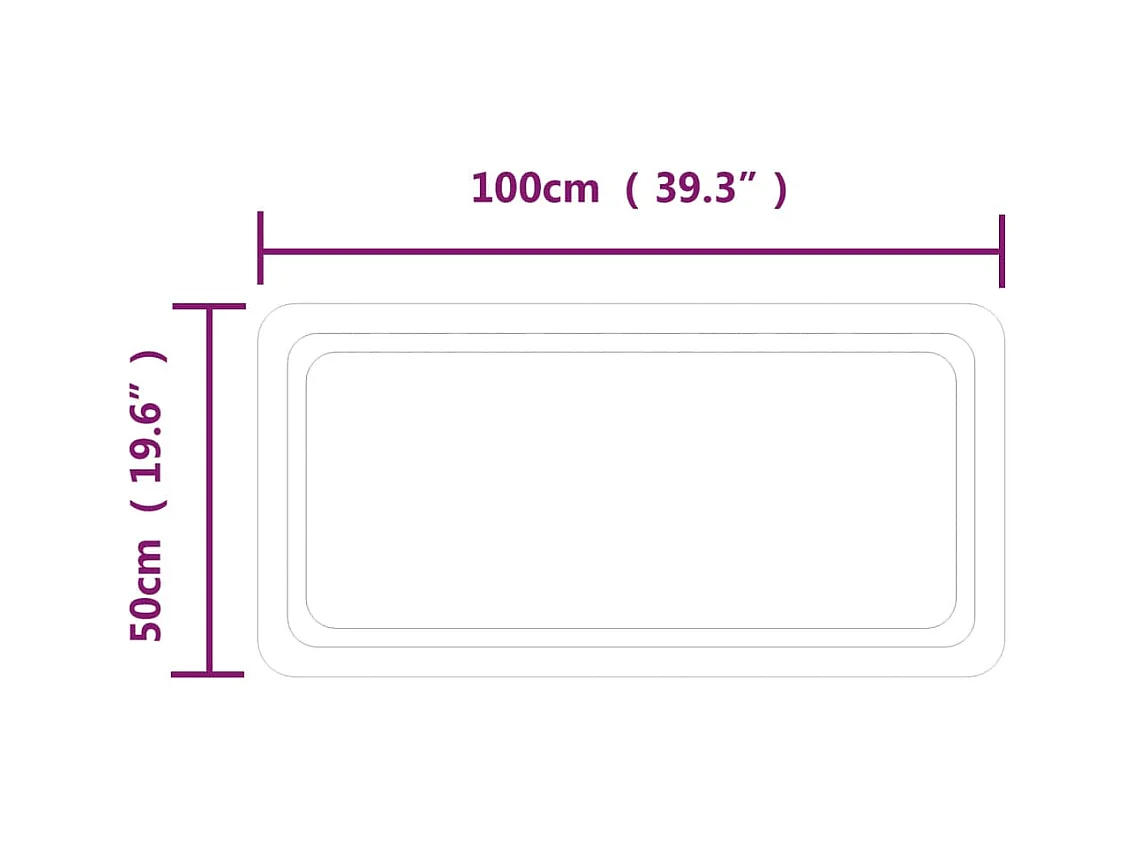 Miroir de salle de bain à LED 50x100 cm