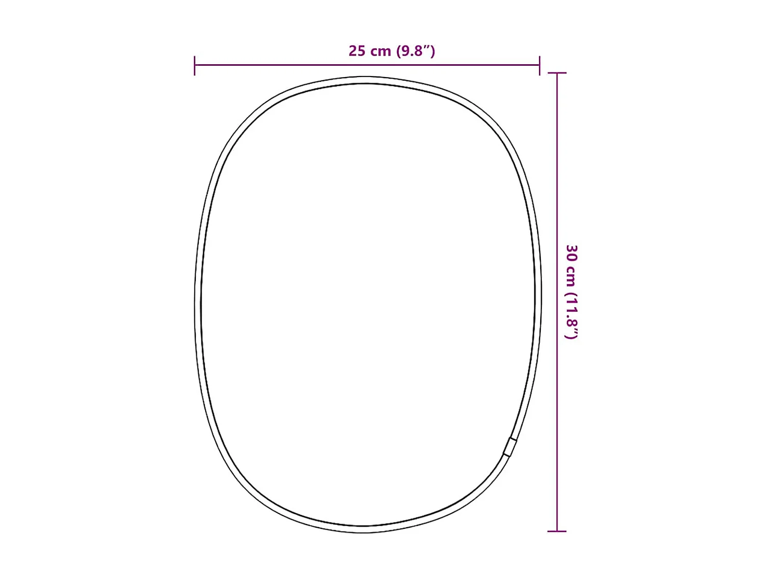 Zwarte wandspiegel 30x25 cm