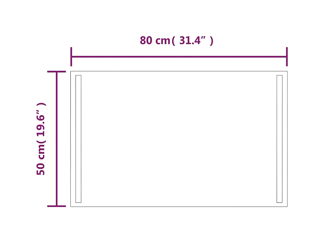 Miroir de salle de bain à LED 50x80 cm