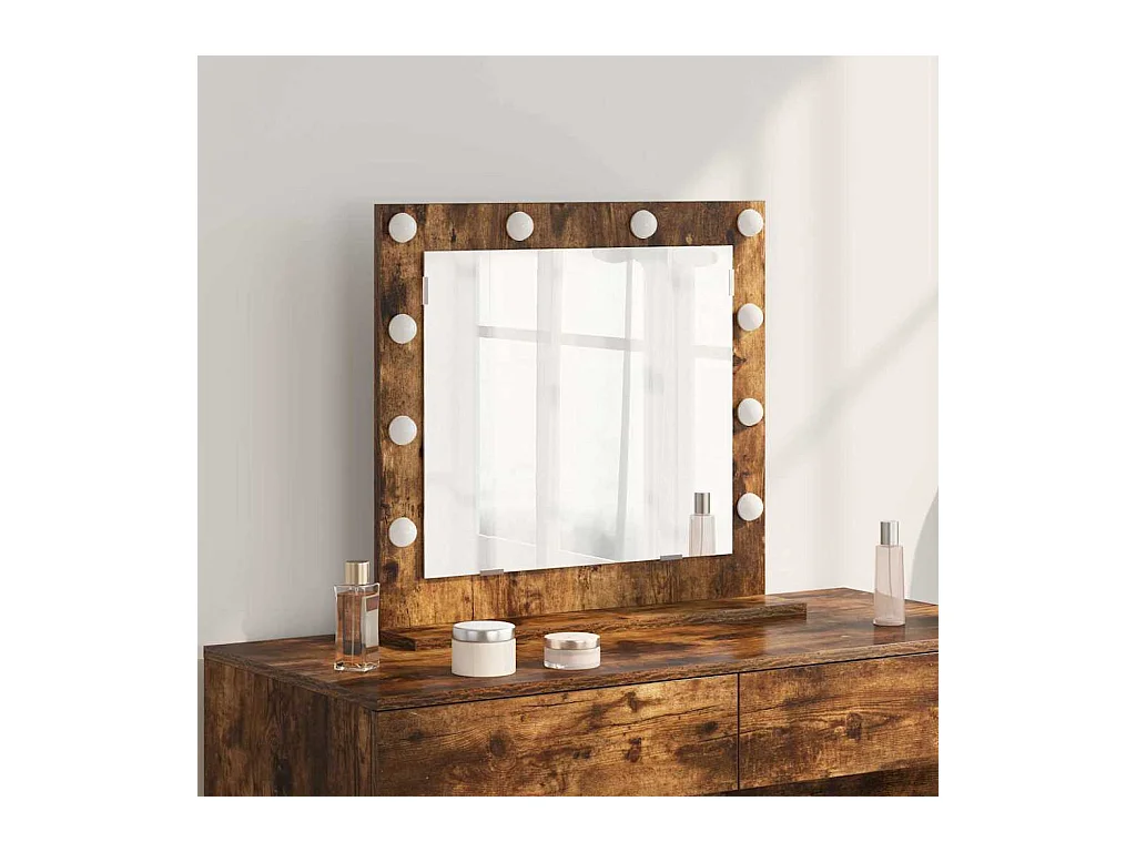 Miroir de vanité avec miroir Chêne fumé 60 x 55 x 18 cm