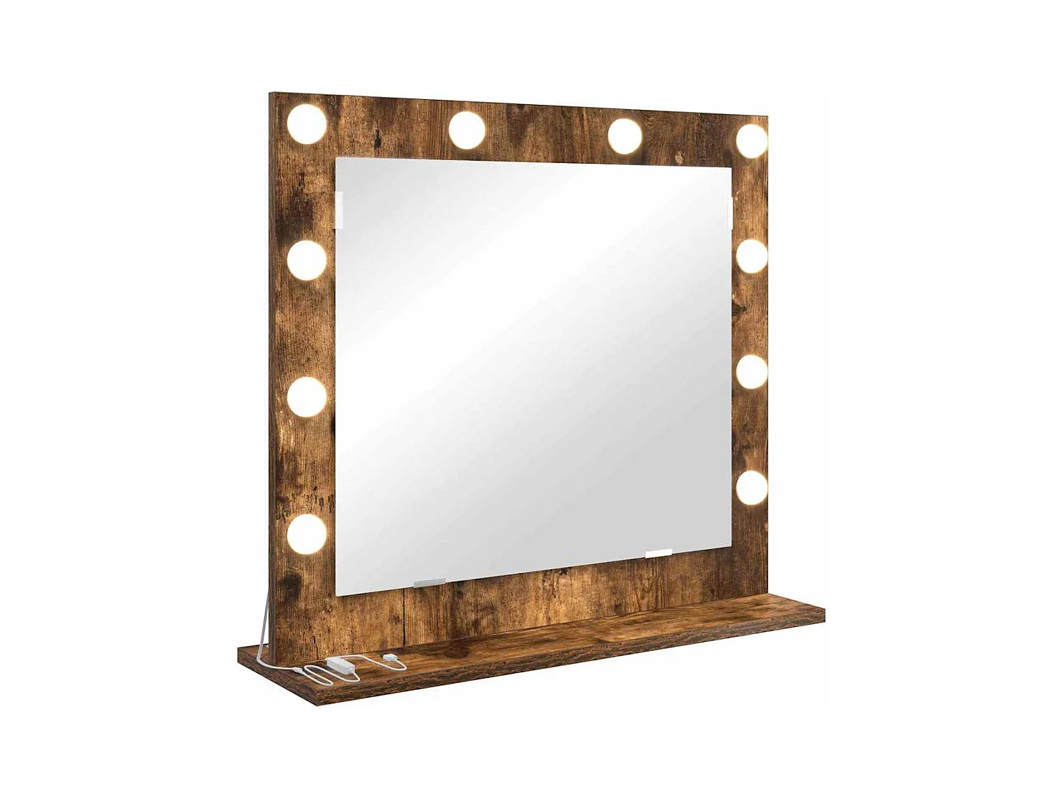 Miroir de vanité avec miroir Chêne fumé 60 x 55 x 18 cm