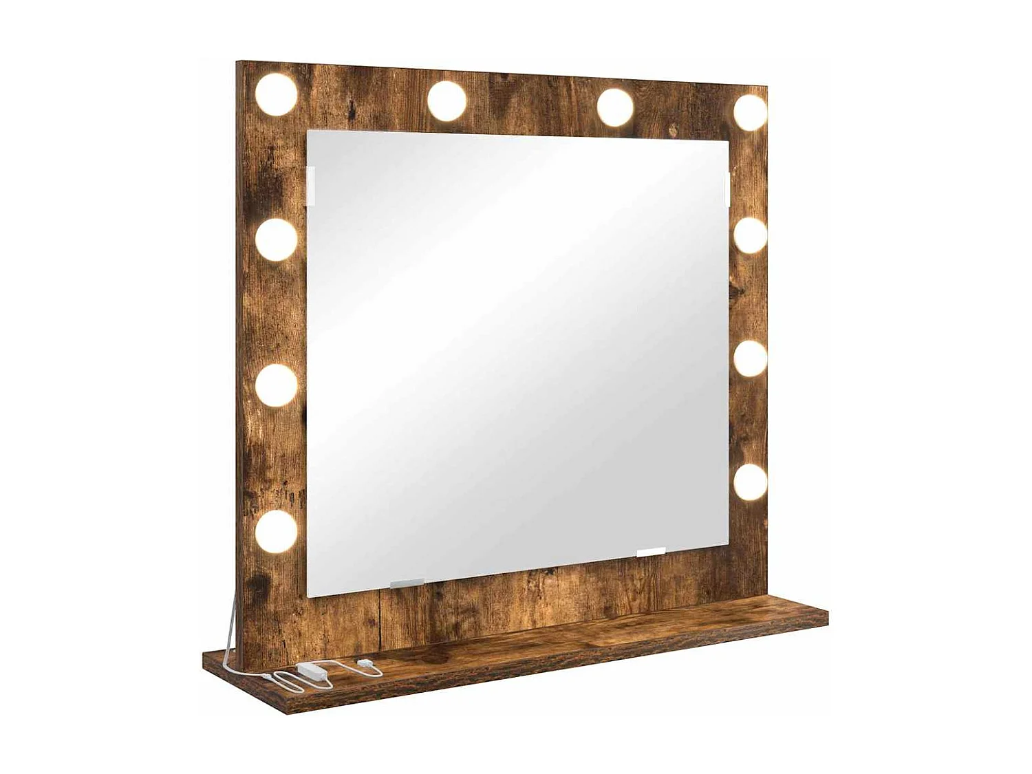 Miroir de vanité avec miroir Chêne fumé 60 x 55 x 18 cm