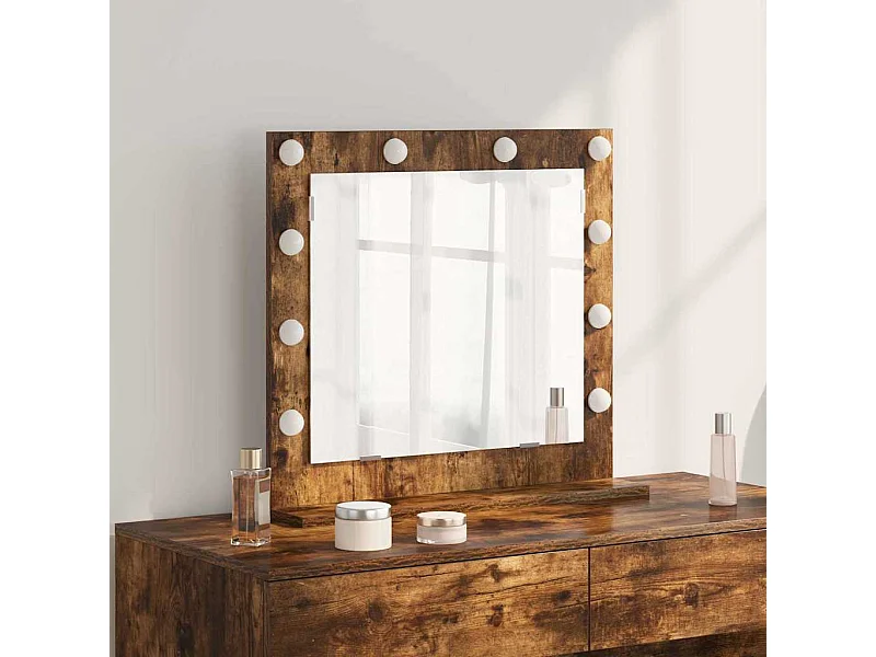 Kaptafelspiegel met spiegel Gerookt eikenhout 60 x 55 x 18 cm