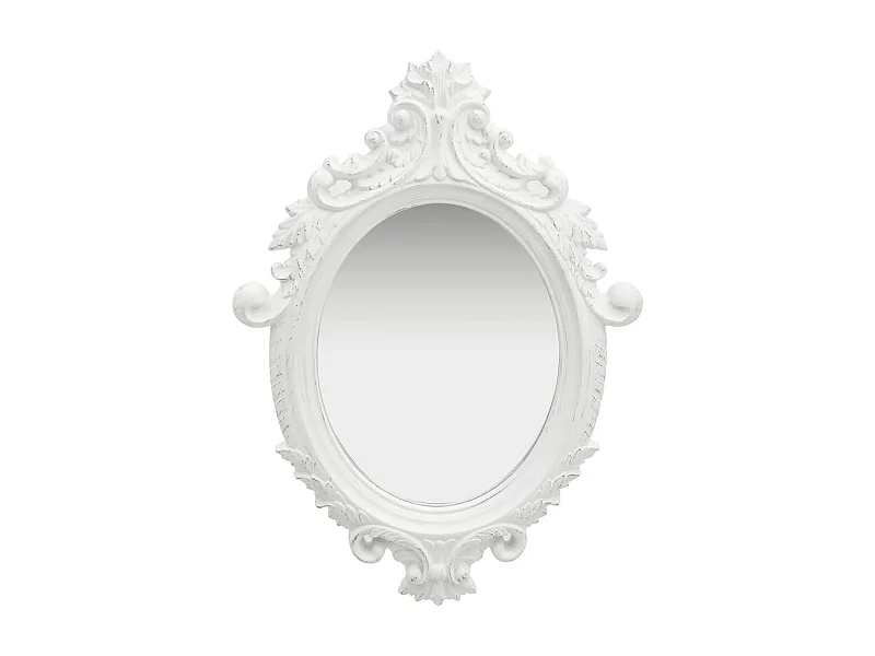 Specchio da parete stile castello 56x76 cm Bianco