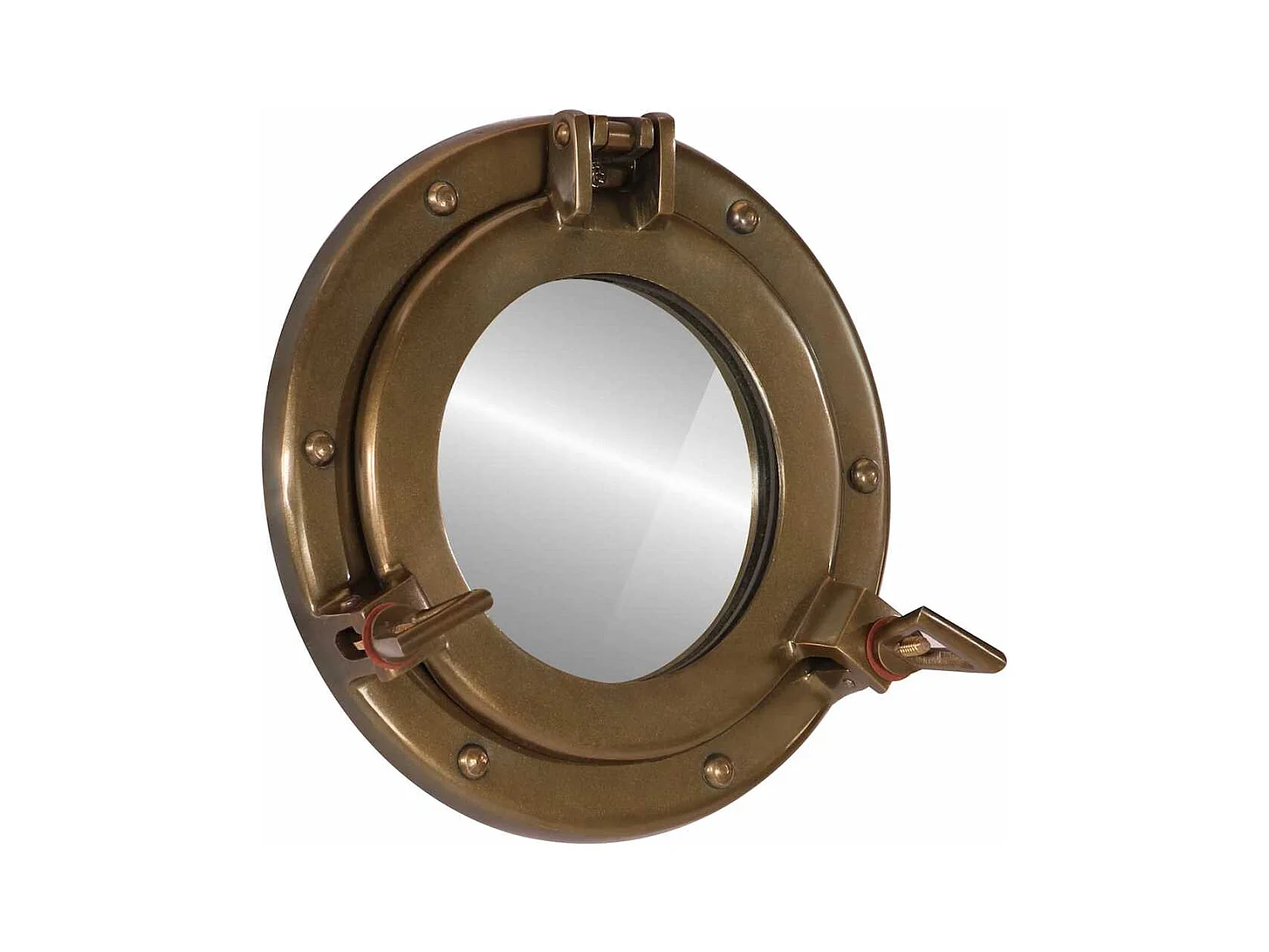 Miroir en forme de porthole mural Ø23 cm aluminium et verre