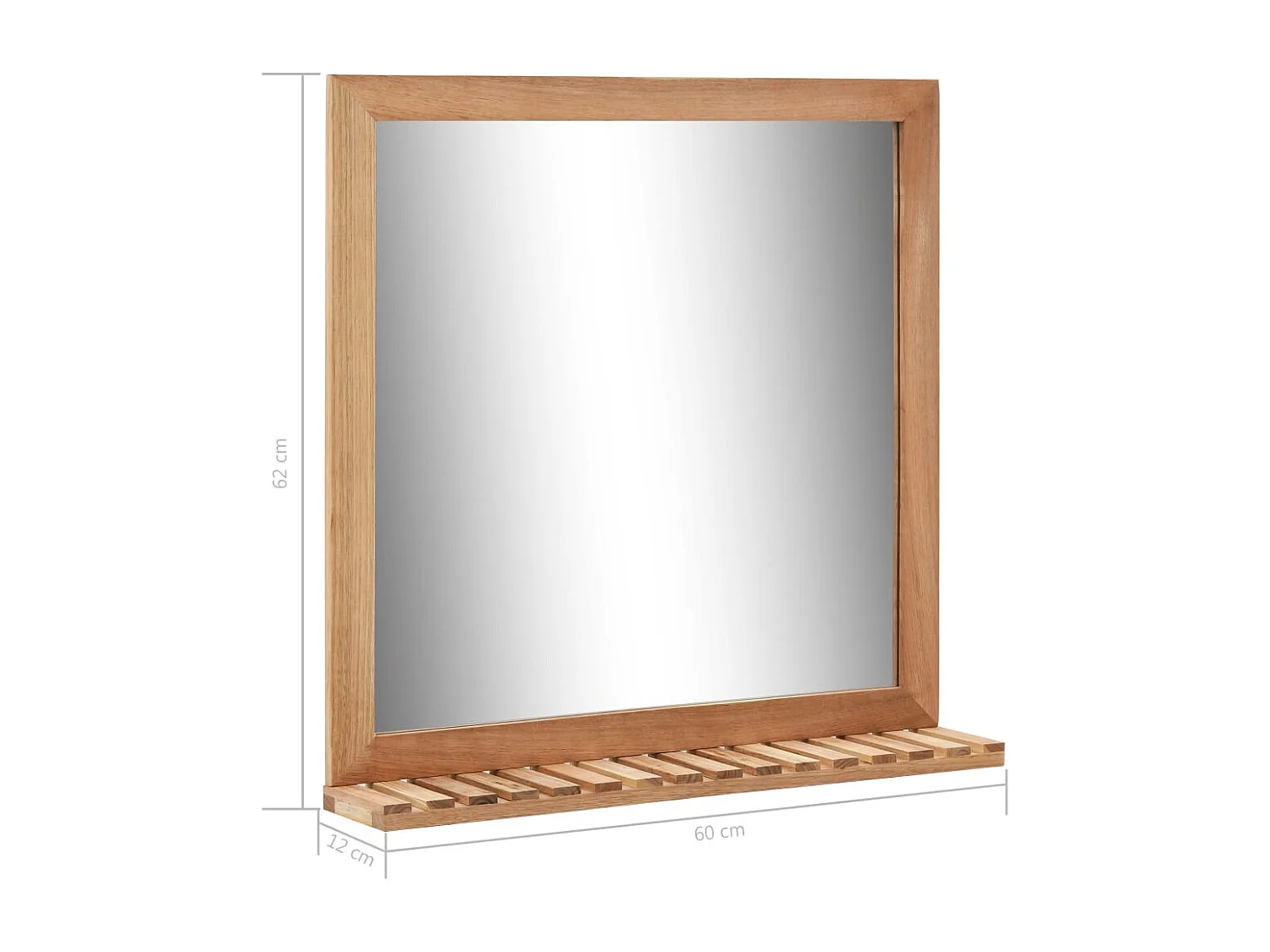 Specchio da bagno 60 x 12 x 62 cm Legno massello di noce