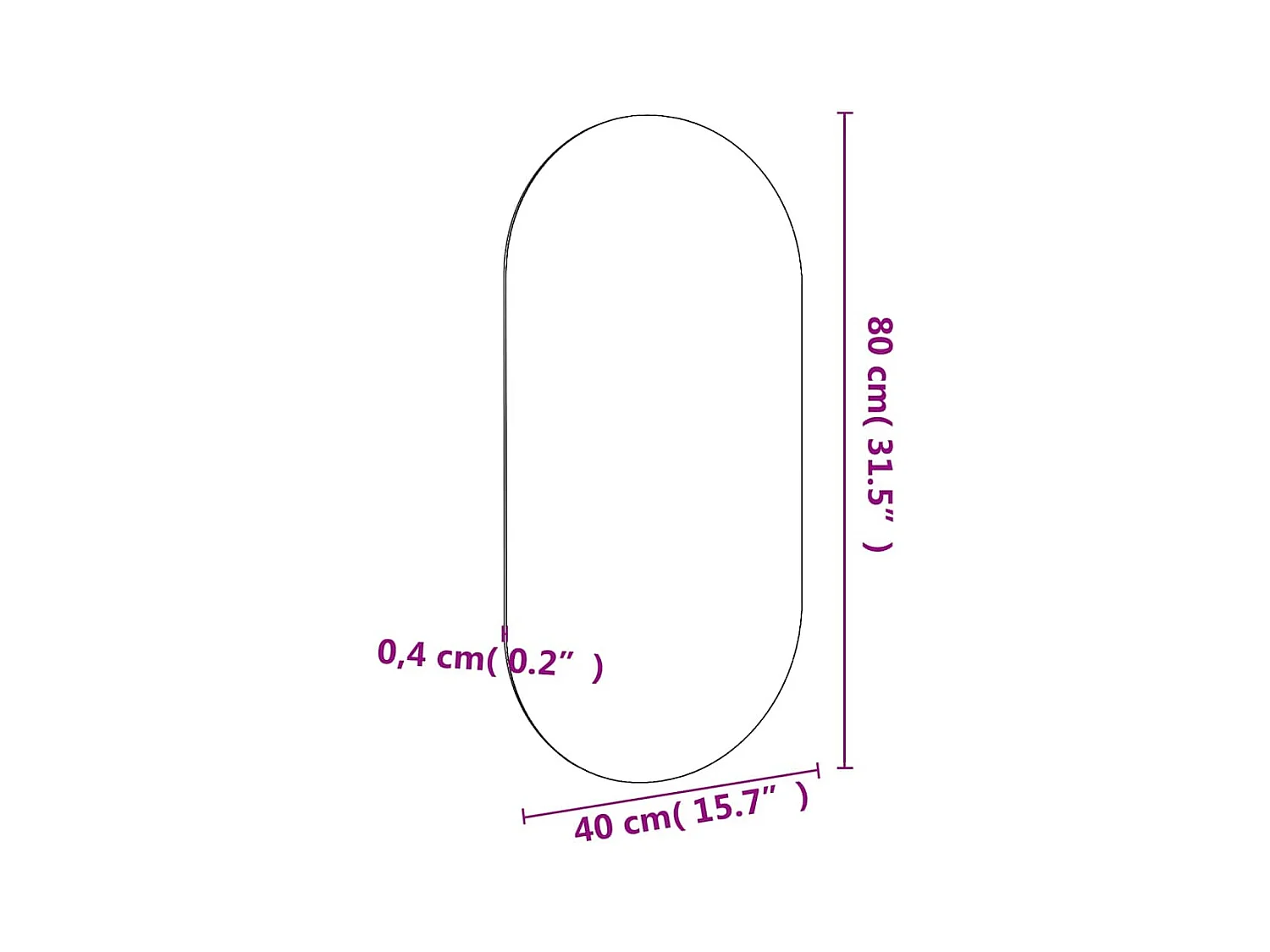 Espejo 100x50 cm Cristal