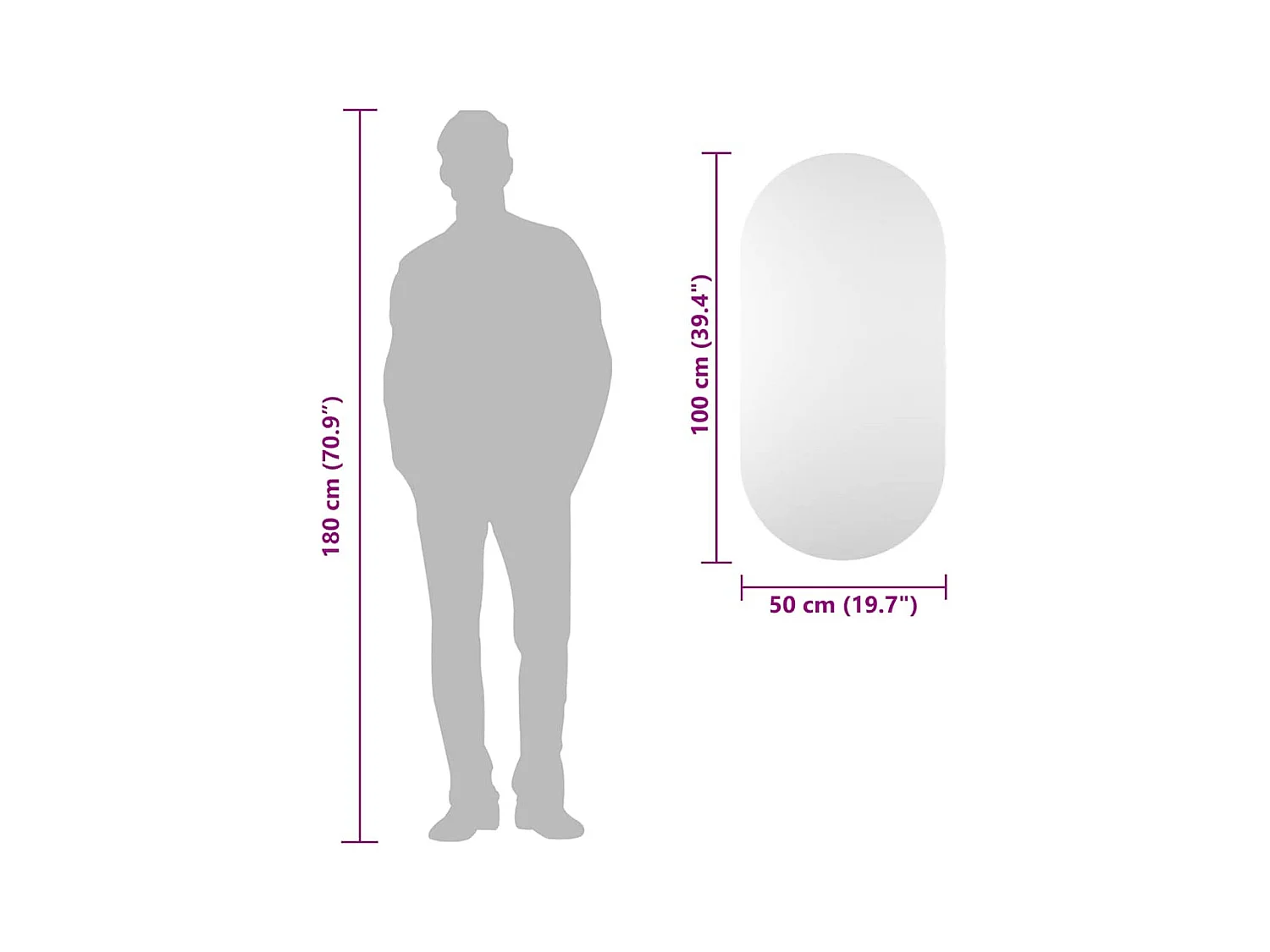 Espejo 100x50 cm Cristal