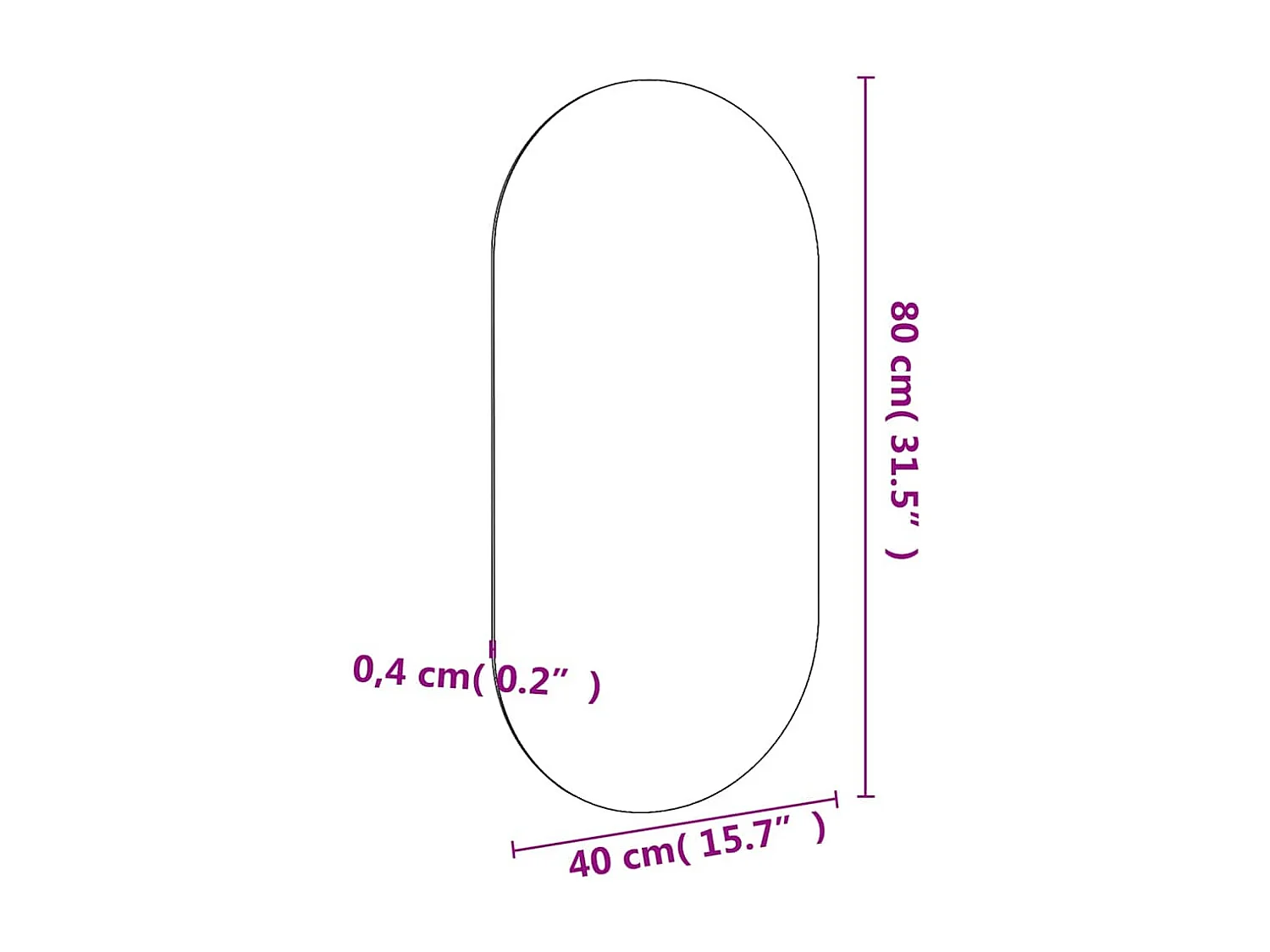 Specchio 100x50 cm Vetro