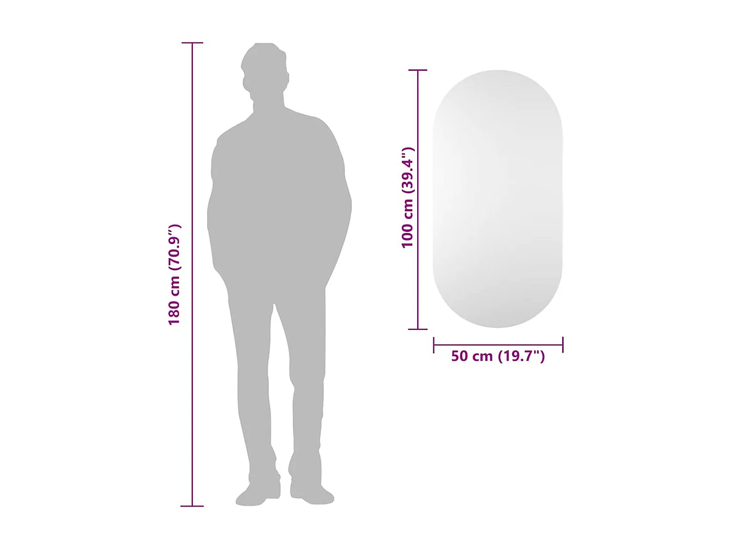 Specchio 100x50 cm Vetro