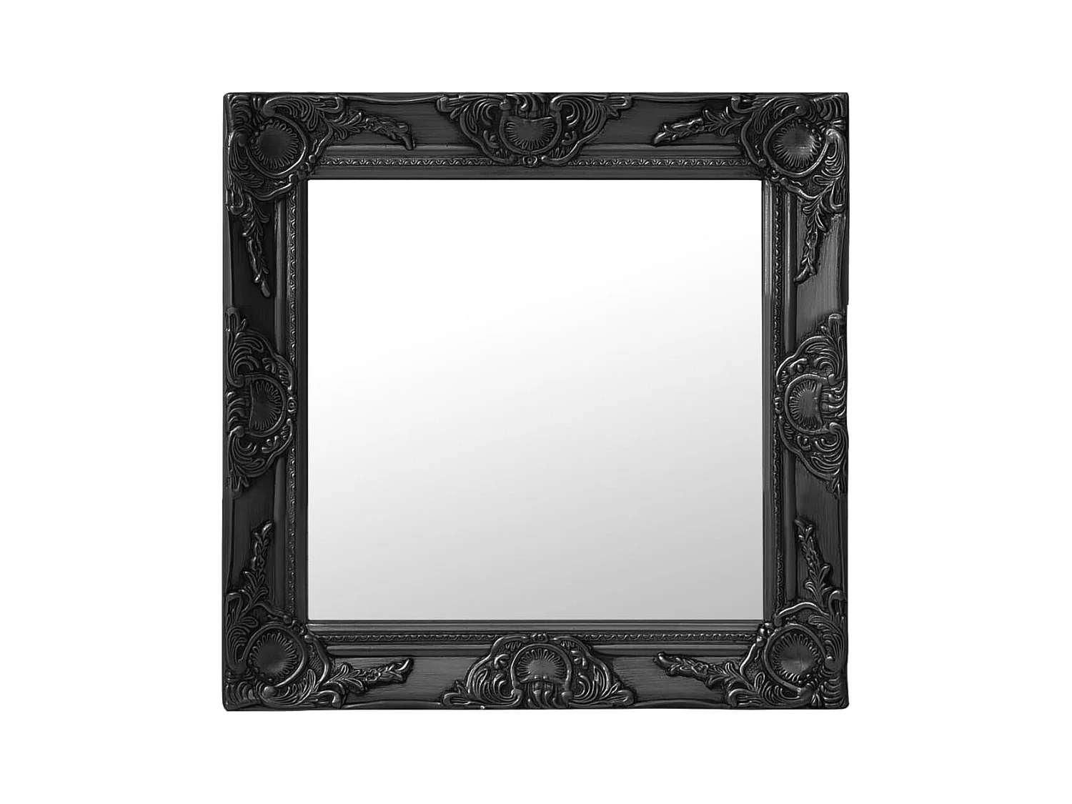 Espejo de pared estilo barroco 50x50 cm negro