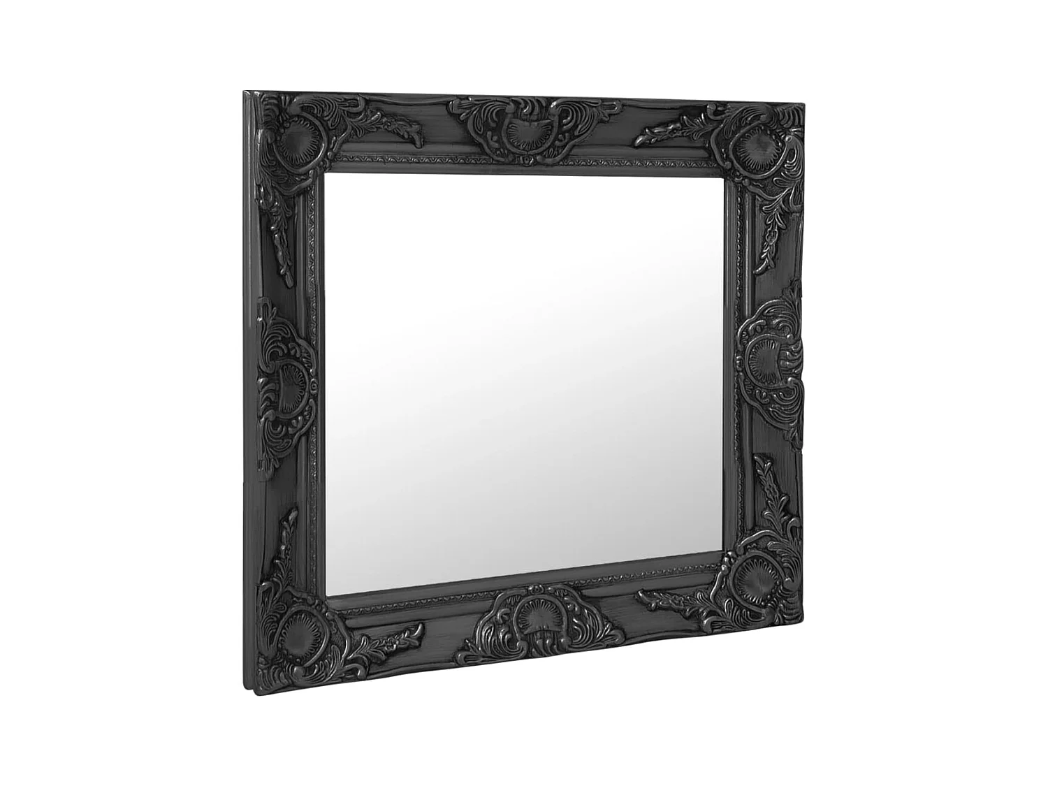 Espejo de pared estilo barroco 50x50 cm negro
