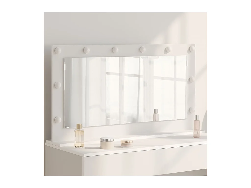 Miroir de vanité avec des lumières à LED Blanc 100 x 55 x 18 cm