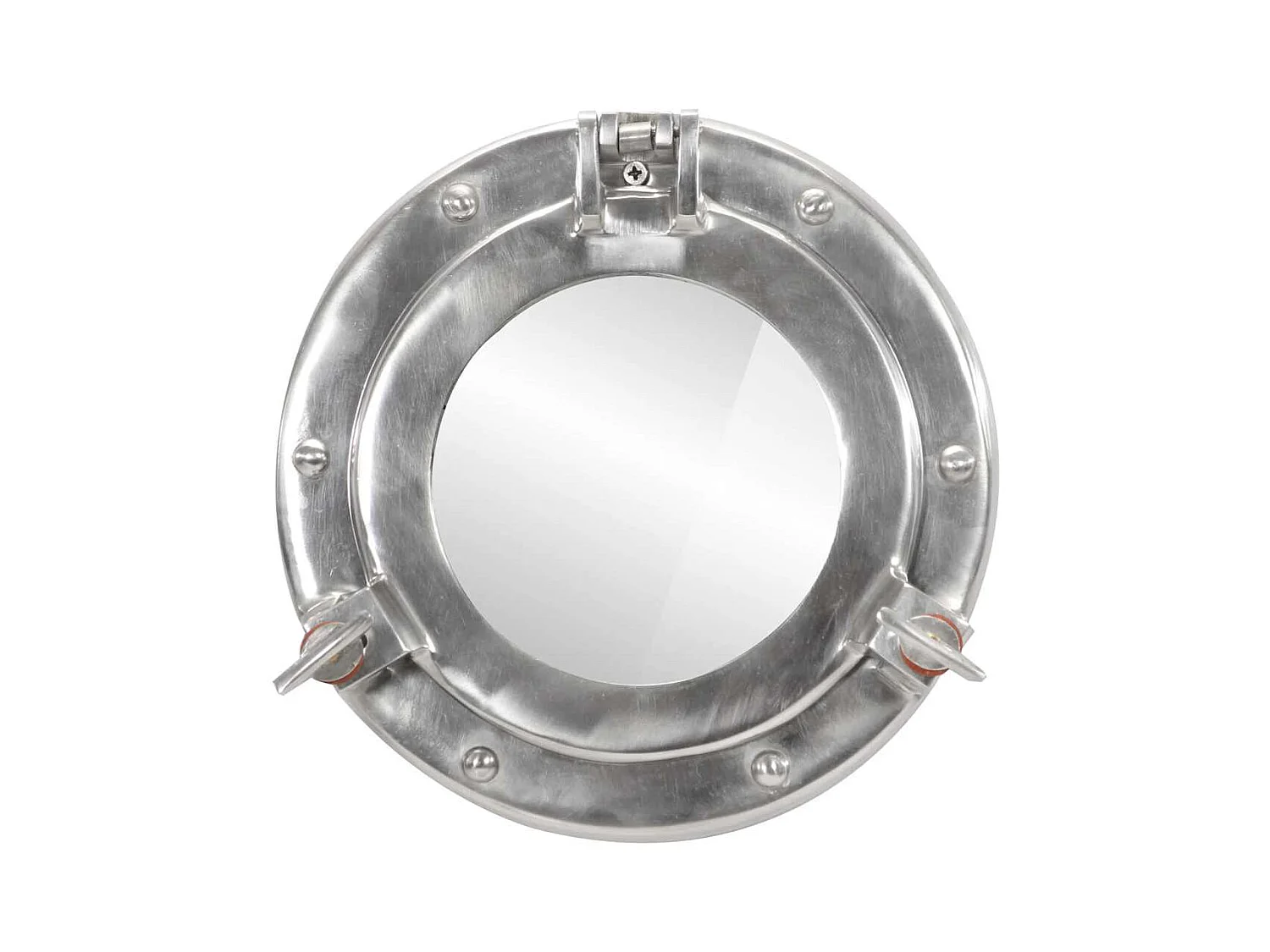 Miroir en forme de hublot mural Ø23 cm aluminium et verre