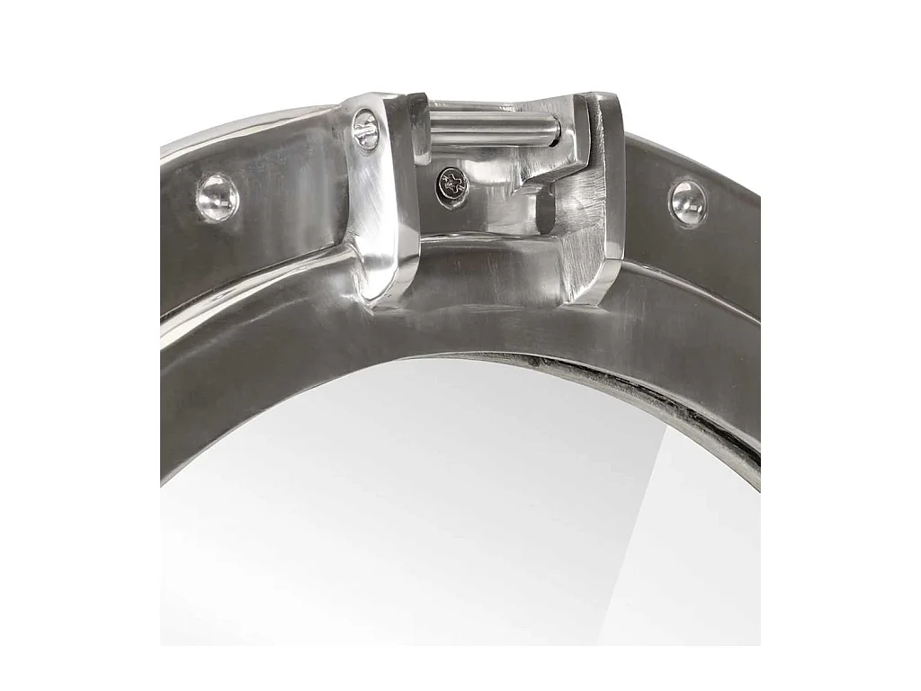 Miroir en forme de hublot mural Ø23 cm aluminium et verre