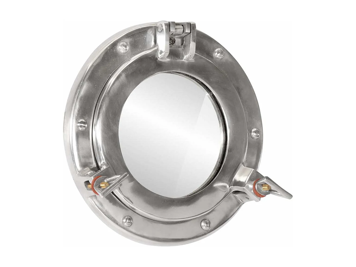 Miroir en forme de hublot mural Ø23 cm aluminium et verre