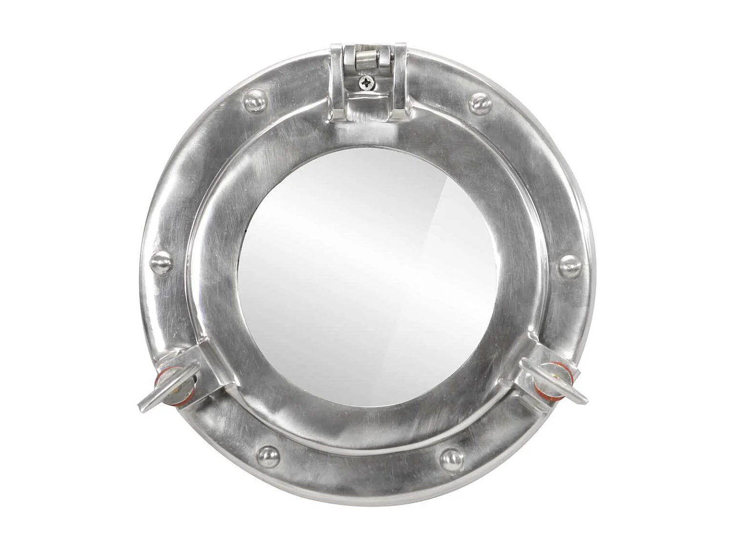 Miroir en forme de hublot mural Ø23 cm aluminium et verre