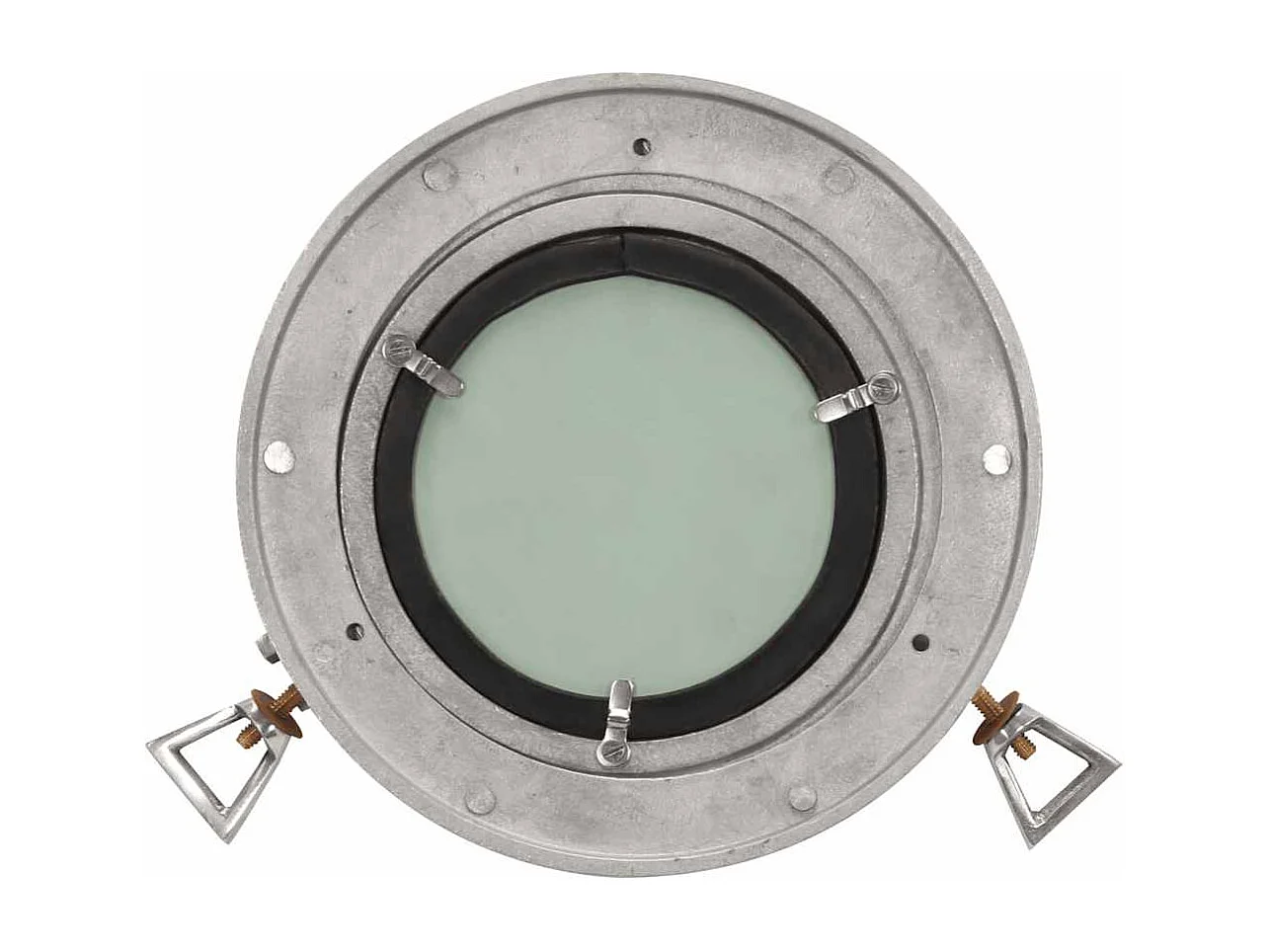 Miroir en forme de hublot mural Ø23 cm aluminium et verre